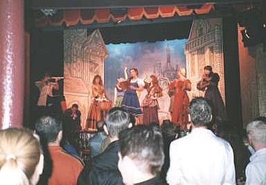 Sally and Doro watch blokes in tights dancing